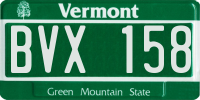 VT license plate BVX158