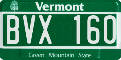 VT license plate BVX160