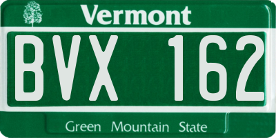VT license plate BVX162