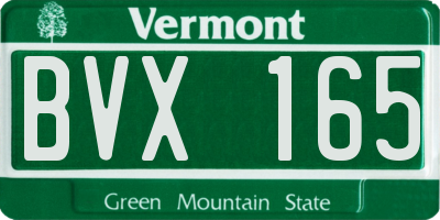 VT license plate BVX165