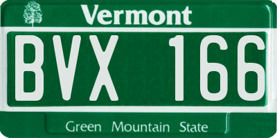 VT license plate BVX166