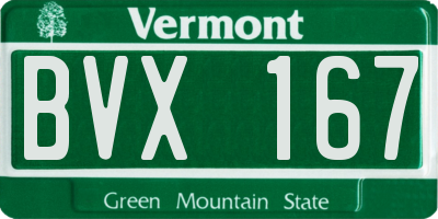 VT license plate BVX167