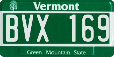 VT license plate BVX169