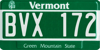 VT license plate BVX172