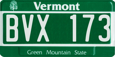 VT license plate BVX173