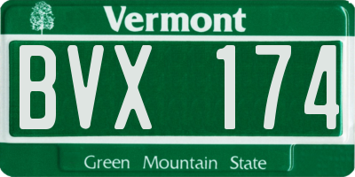 VT license plate BVX174