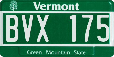 VT license plate BVX175