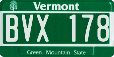 VT license plate BVX178