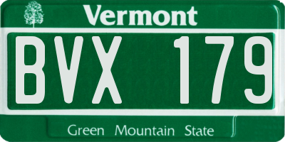 VT license plate BVX179