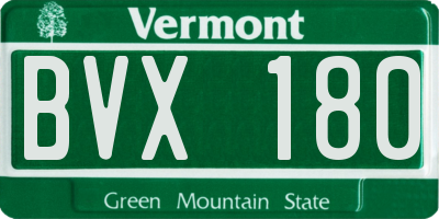 VT license plate BVX180