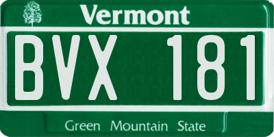 VT license plate BVX181