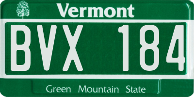 VT license plate BVX184