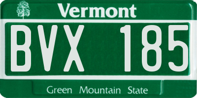 VT license plate BVX185