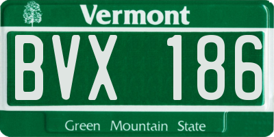 VT license plate BVX186