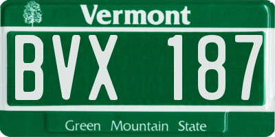 VT license plate BVX187