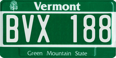 VT license plate BVX188