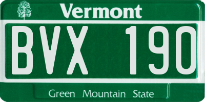 VT license plate BVX190