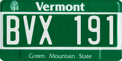VT license plate BVX191