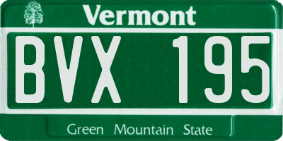 VT license plate BVX195