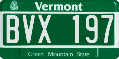 VT license plate BVX197