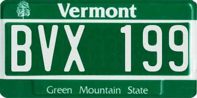VT license plate BVX199