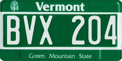 VT license plate BVX204