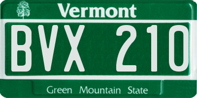 VT license plate BVX210
