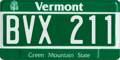 VT license plate BVX211
