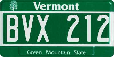 VT license plate BVX212