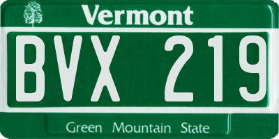 VT license plate BVX219