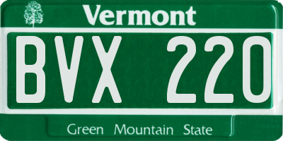 VT license plate BVX220