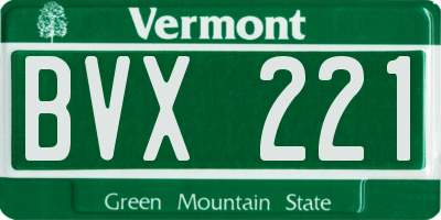 VT license plate BVX221