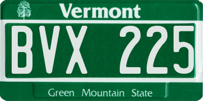 VT license plate BVX225