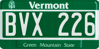 VT license plate BVX226
