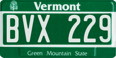 VT license plate BVX229