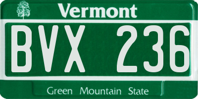 VT license plate BVX236