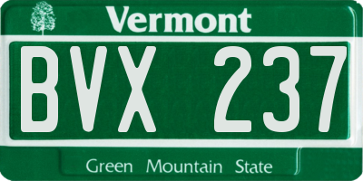 VT license plate BVX237