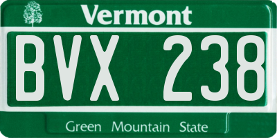 VT license plate BVX238