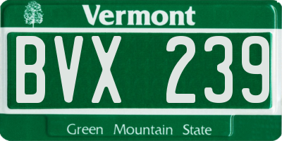VT license plate BVX239