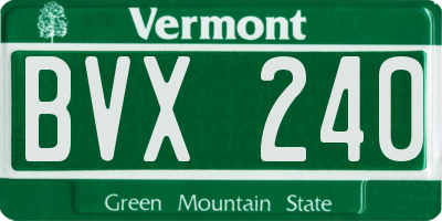 VT license plate BVX240
