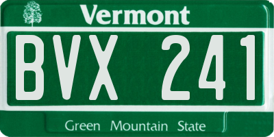 VT license plate BVX241