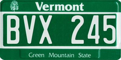 VT license plate BVX245