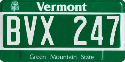 VT license plate BVX247