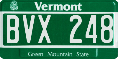 VT license plate BVX248