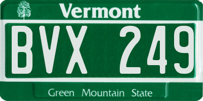 VT license plate BVX249