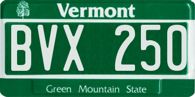 VT license plate BVX250