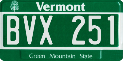 VT license plate BVX251