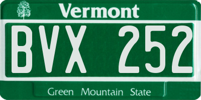 VT license plate BVX252