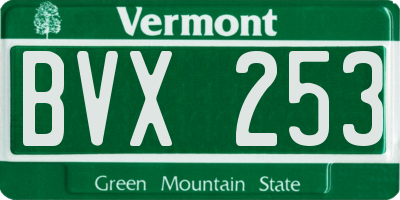 VT license plate BVX253