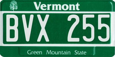 VT license plate BVX255